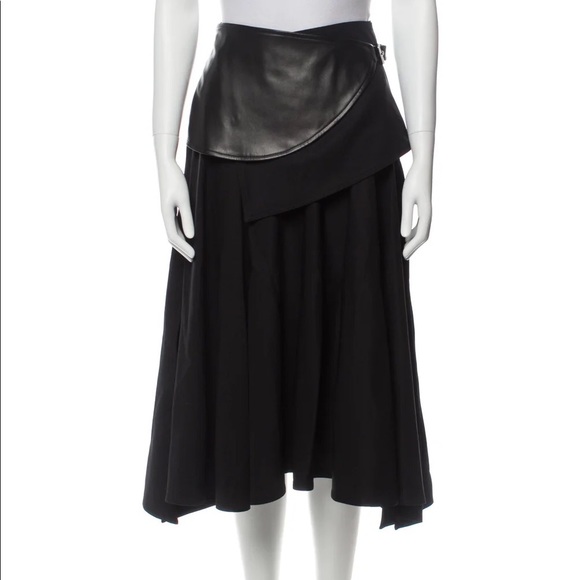 Proenza Schouler Black Skirt with Leather Belt - Picture 4 of 6